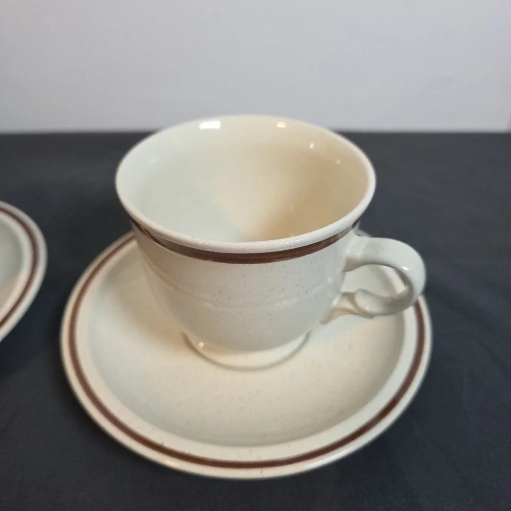 set of 2 Hearthside Floral Expressions Stoneware Cup And‎ Saucer Japan